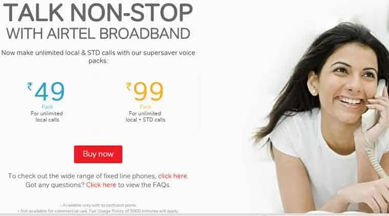 Talk non-stop with Airtel Broadband